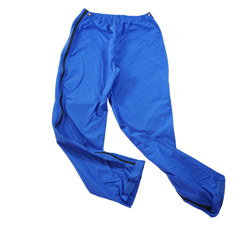 Vintage L.L. Bean Men's Blue Nylon Windbreaker Track Pants Full Side Zip